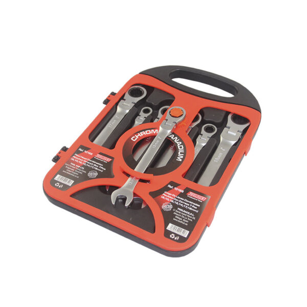 JUEGO LLAVE COMBINADA DE CARRACA CABEZA FLEX 7 PIEZAS