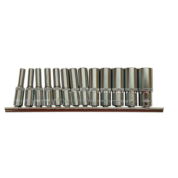 JUEGO DE VASOS LARGOS – 1/4″ DR. 6 CARAS, 13PZS