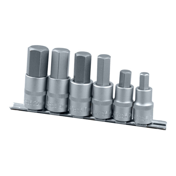 JUEGO PUNTAS ALLEN EN VASO 1/2, 6 PZS,  10MM - 22MM