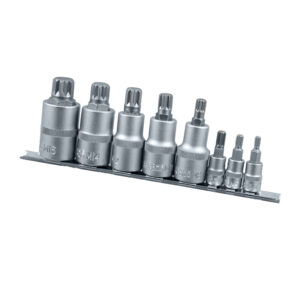 JUEGO PUNTAS XZN SPLINE EN VASO 1/4 & 1/2, 8 PZS, M4 - M16