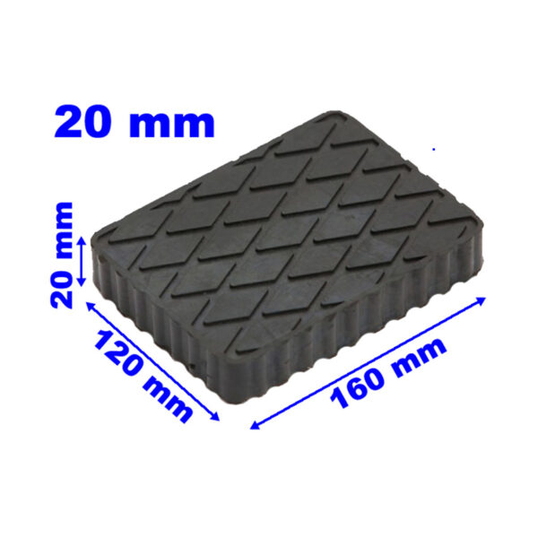 TACO DE GOMA DE ELEVADOR - ELEVEDAORES DE TIJERAS 120X160X20MM